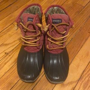 Saltwater Quilted Duck Boot in Nylon Red